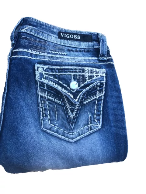 Vigoss Chelsea Skinny Jeans Women 29/28  Distressed Raw Hem