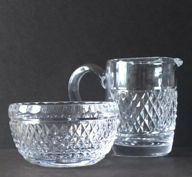 Vintage Waterford Crystal Glass  Milk/Cream Jug & Sugar Bowl, Colleen Design