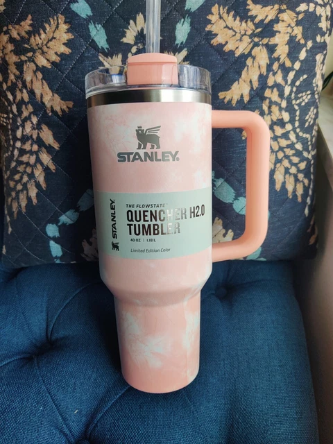 Stanley Quencher H2.0 Stainless Steel Tumbler 40oz Peach Tie Dye BRAND NEW RARE