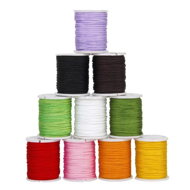 10 colores 0,8 mm nailon cable de tejido a mano cuerda hilo de cuentas para joyería hágalo usted mismo
