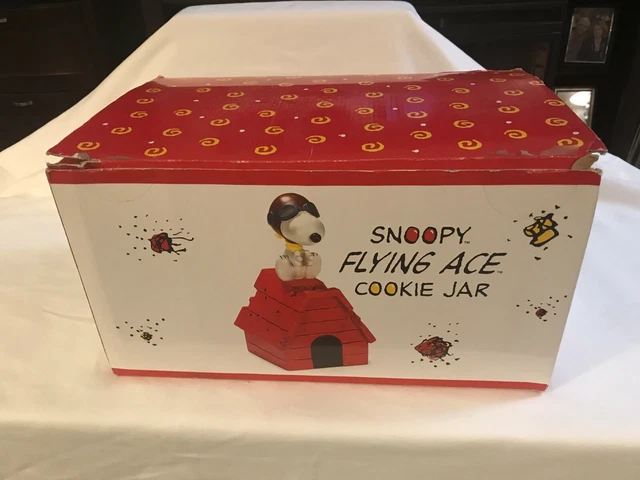 PEANUTS SNOOPY FLYING Ace Cookie Jar - UFS Inc - Vintage - Rare
