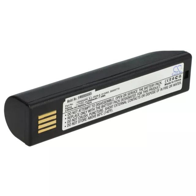 Batteria 2000mAh per Honeywell 100000495, S-L-0526-E, 013283, HO48L1-G