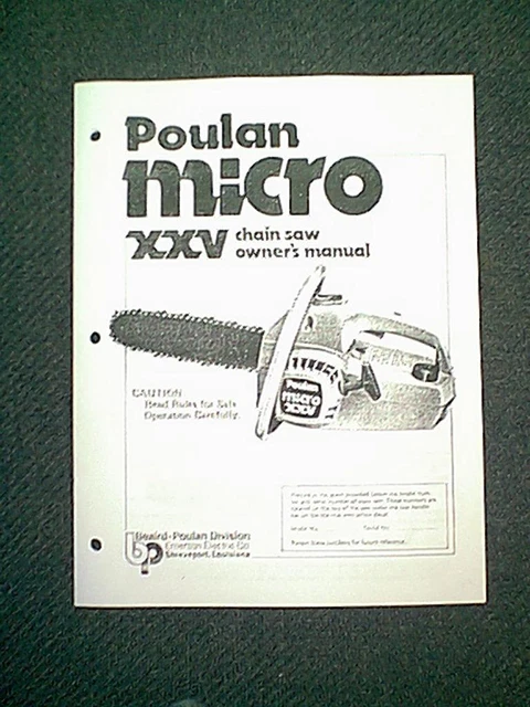 Poulan micro xxv manual deals