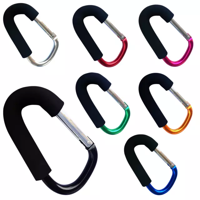 New Buggy Clips Coloured Large Shopping Bag Hook Mummy Pram Pushchair Carry Clip