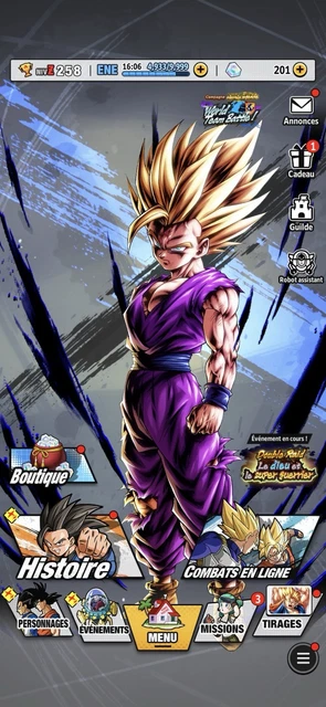 Gros Compte DRAGON BALL LEGENDS Pour Android - 2018 - Action/Combat