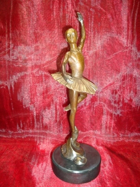 Estatua Bailarín Ópera Art Deco Estilo Art Nouveau Estilo Bronce sólido Firmado 2