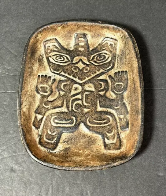 Haida Bear Ruth Meechan Tribal Canadian Pottery Dish Tingit Totem Hand Made