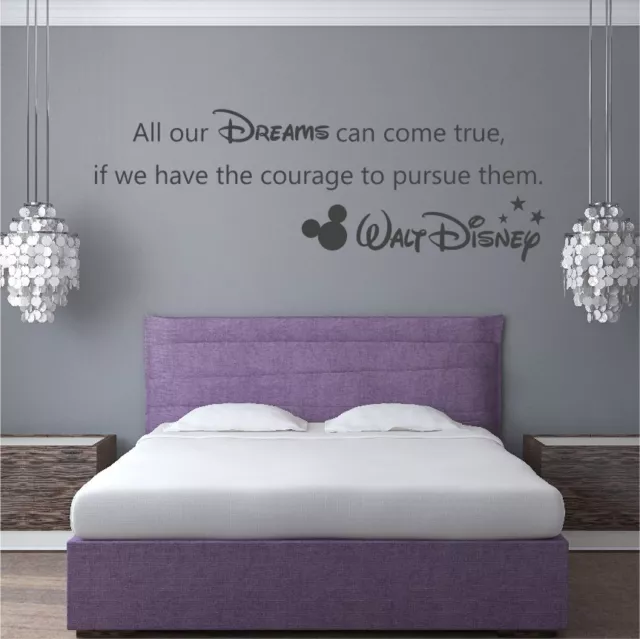 Walt Disney "All our Dreams" Vinyl Wall Art Quote Decal Sticker Mickey Adhesive