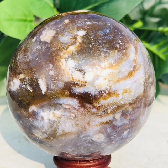 413g Natural Ocean Jasper Ball Quartz Crystal Geode Mineral Specimen Healing