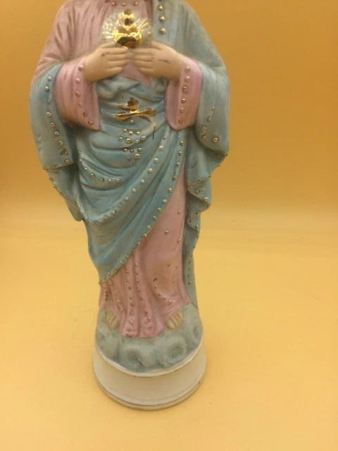 ALTE*ANTIKE*BISQUIT*PORZELLAN FIGUR*JESUS*JESUS MIT Herz*Heiligenfigur ...