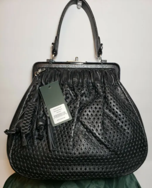 Lockheart Meshed Up Maxine Tasseled Woven Vintage Leather Handbag Crossbody $545