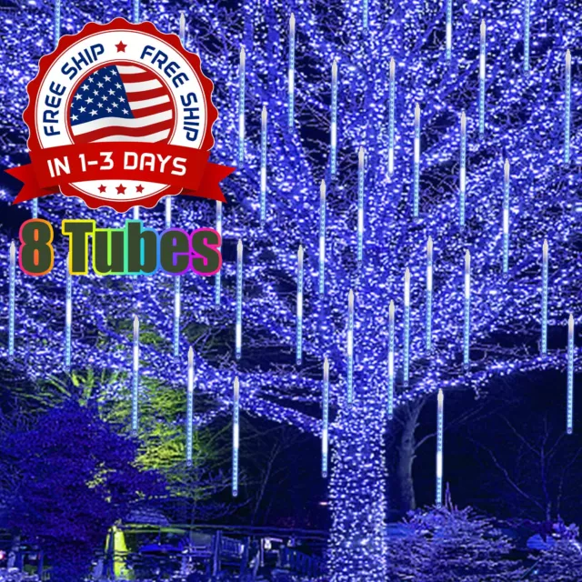 Meteoros Lluvia Luces LED De Arbol Navidad Decoracion Para Exterior Impermeable
