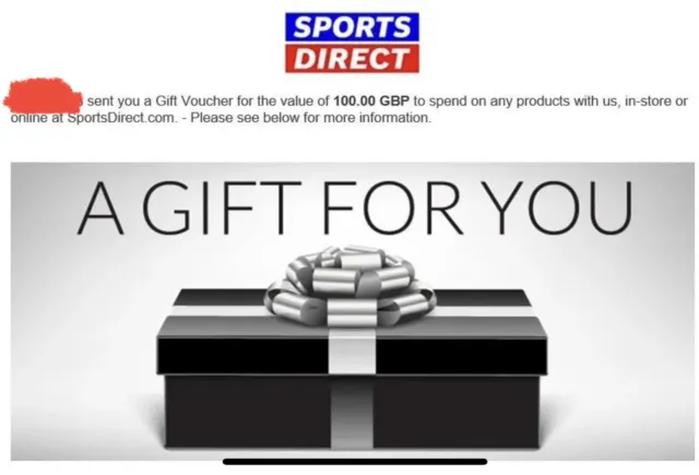 Sports Direct £100 Gift Voucher - Spend in-store or online - Exp: December 2025