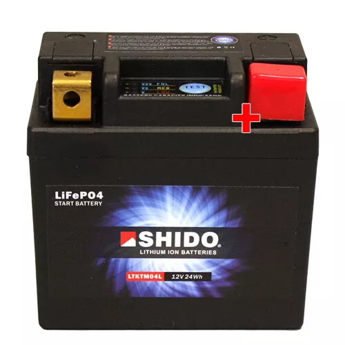 Motorrad Batterie Shido Lithium LTKTM04L / YTKTM04L, 12V|CCA:120A (89x49x90mm)