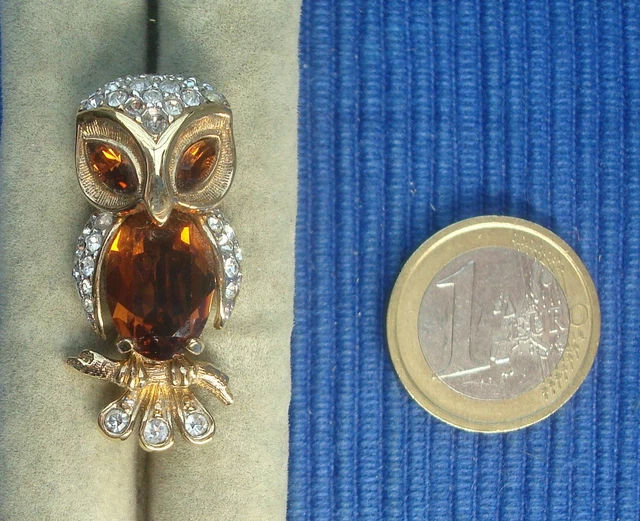 Broche Hibou En Quartz Rose Naturel - Idéale En Cadeau - Avec Pochette Organza - Neuf Avec étiquettes