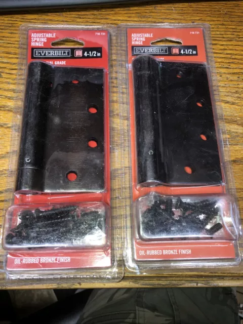 Lot Of 2  4-1/2" Adjustable Spring Hinge Oil Rubbed Bronze Finish 716 731 H5