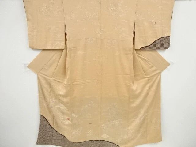 41620# Japanese Kimono / Antique Kimono / Shibori / Embroidery / Floral Plants