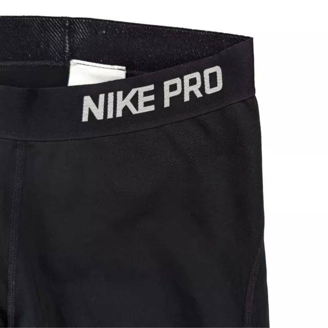 Nike Pro Dri Fit Capri Active Leggins Womens Black Pull On Stretch Pants Size M 3