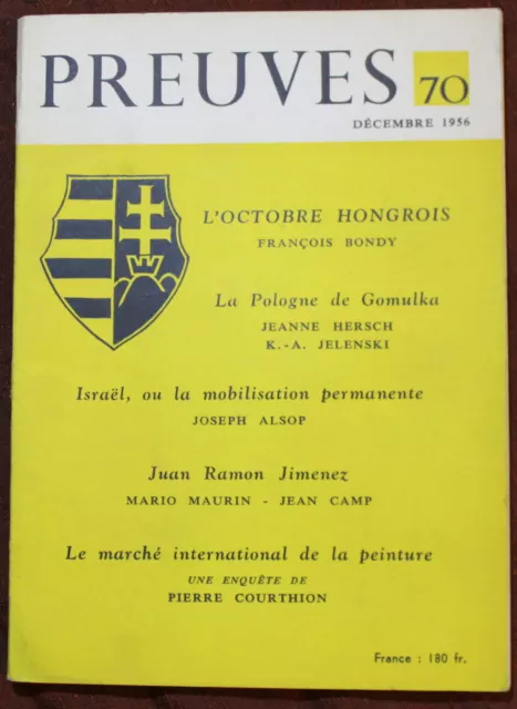 PREUVES - REVUE n°63 (1956) Pierre Boulez, Vlaminck, Vuillard, N