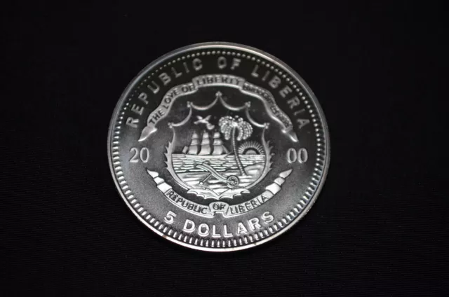 Republic of Liberia 5 Dollars Silbermünze