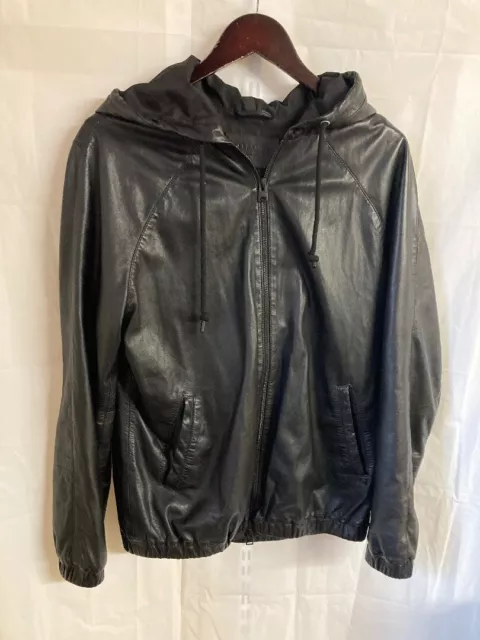 All saints sales hooded leather jacket