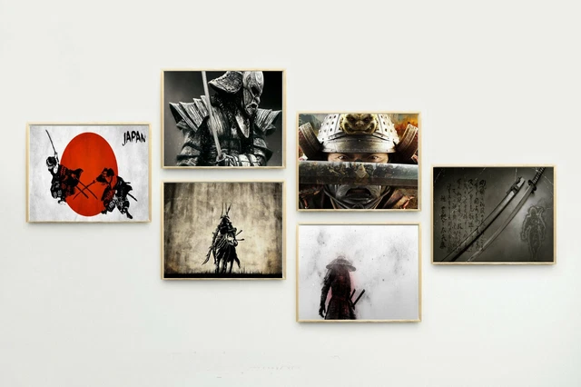 Samurai guerriero giapponese armatura militare Bushido poster arte da parete A4 +