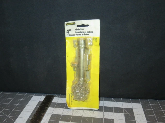 New Stanley 75-7030 Heavy Duty Chain  Bolt 4" Satin Brass Steel 6792667