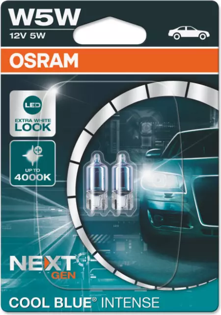 Osram w5w 12v 5w Next Gen Cool Blue Intense Led Extra White 4000k Twin Pack