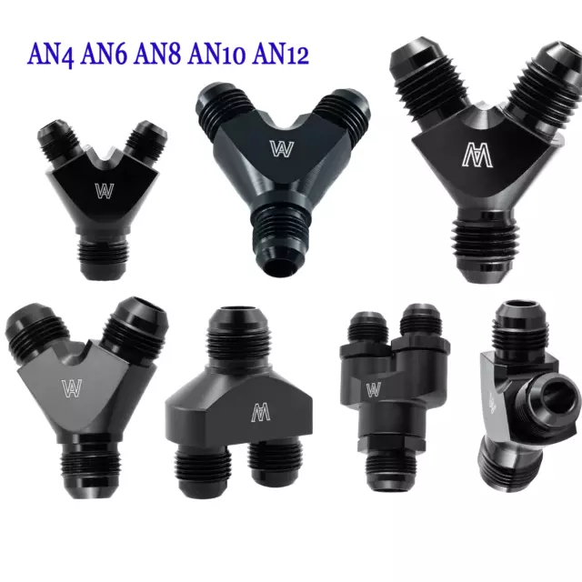 AN4 AN6 AN8 AN10 AN12 Block Fuel Y Fitting Adapter For Oil/Fuel/Gas Hose Line