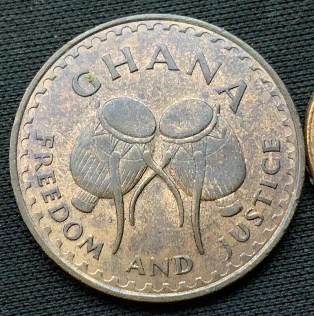 1967 Ghana 1 Pesewa Coin XF AU Condition Rarity  Bronze  #N168