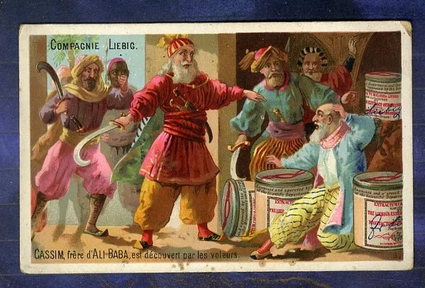 Chromo Liebig S104 Ali Baba Cassim 40 Voleurs forty Thieves Old Trade Card 1883