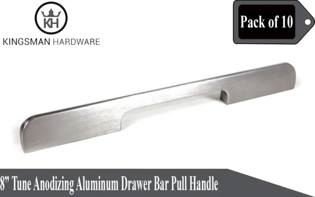 Set of 10 - 8' Tune Series Anodizing Aluminum Cabinet Bar Pull Handle