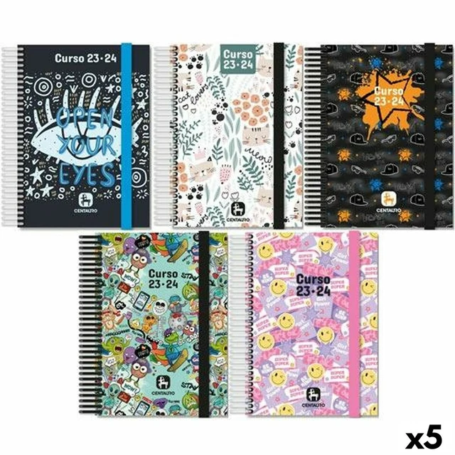 Agenda Centauro Soft Settimana a vista Per la scuola Multicolore A5 [5 Unità]