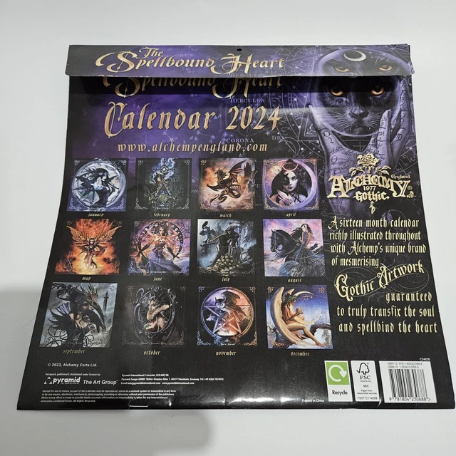 ALCHEMY GOTHIC The Spellbound Heart Calendar 2024 Alternative Art 16