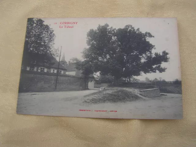 carte postale   corbigny   vers 1900  le tilleul