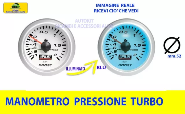 Manometro Pressione Turbo 52 mm auto kit tuning 2 bar boost strumento indicatore