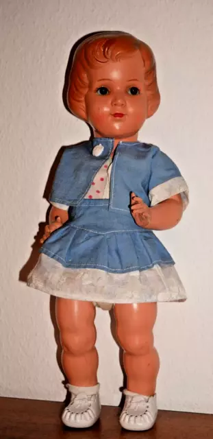 Neuwertig Bruno Schmidt Celluloid Puppe 40 cm Schutzmarke Herz alt