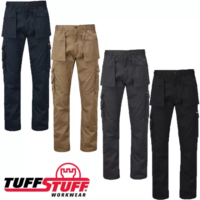 Mens Tuffstuff Pro Cargo Combat Work Trousers with Holster & Knee Pad Pockets