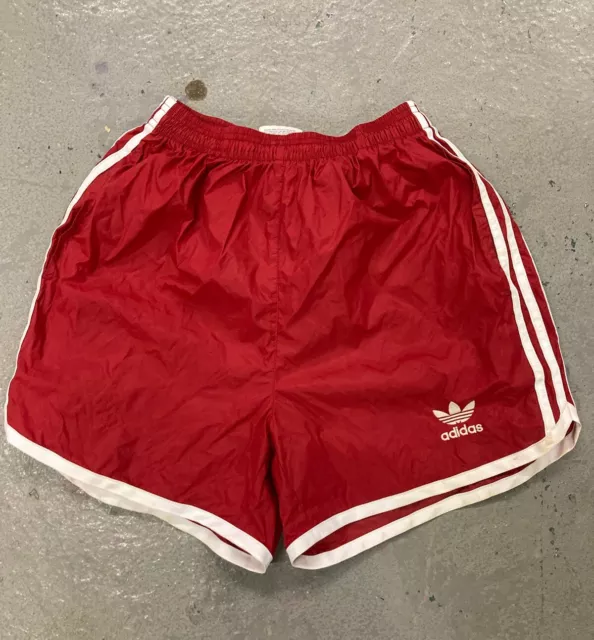 Vintage Red Adidas Sprinter Running Sports  Shorts Small