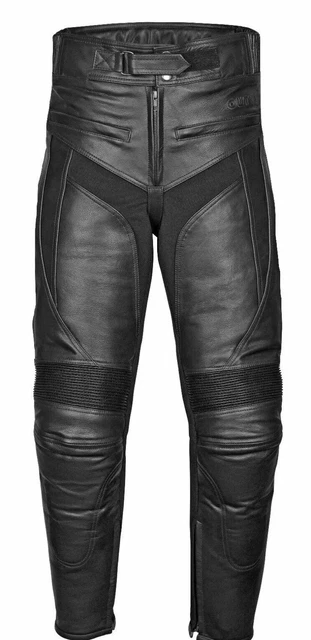 Pantaloni da moto in pelle da uomo con armatura CE - Offerta estiva