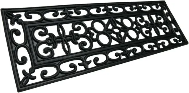 6-Piece Regal Stair Treads Rubber Step Mats, 9.75 by 29.75-Inch, Black