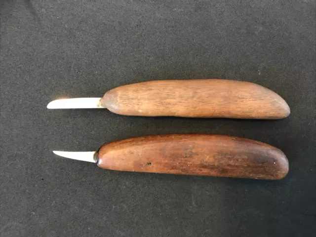 Knotts Wood Carving Knives Lot Of 2 Unmarked