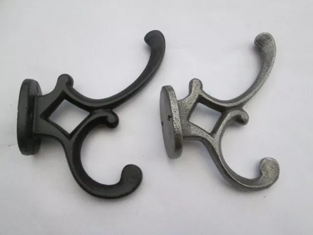 Decorative Ornate Fancy old style Cast Iron Black Hat and & Coat Hook peg hanger