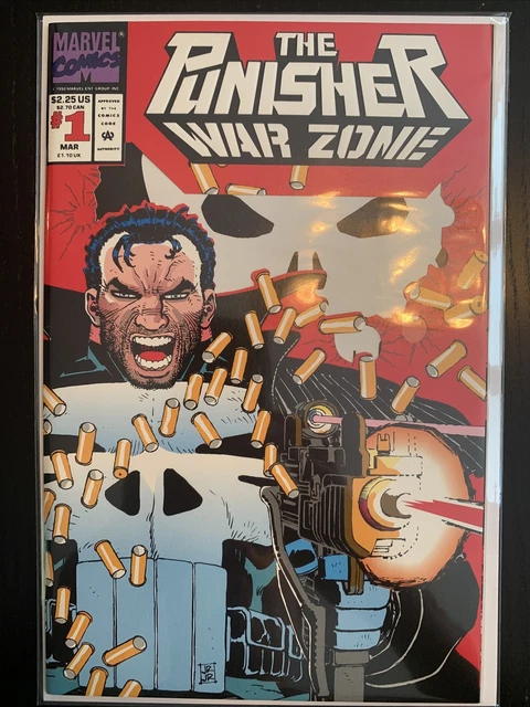 Punisher War Zone #1, Marvel 1992, Die-Cut Wrap Around Cover, Romita VF/NM!