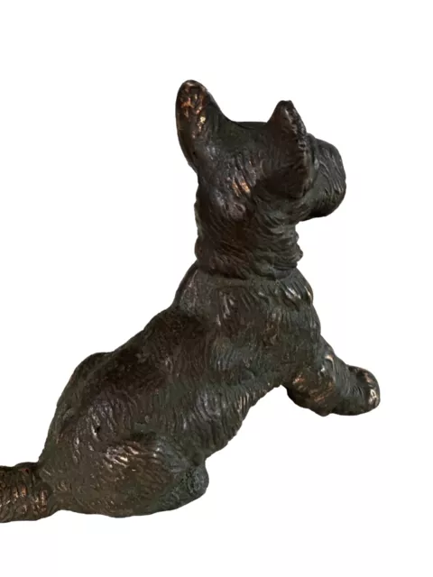 Vtg. Hubley Cast Iron Scottish Terrier  "Scottie"  Dog Figure Book End 5" #391 2