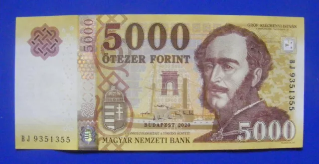 Hungary 5000 forint 2020 István Széchenyi with the Chain Bridge Budapest UNC