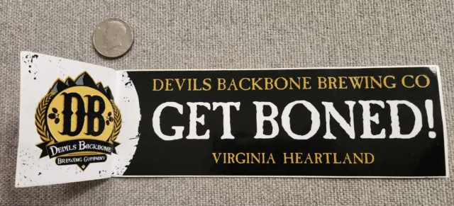 DB Devils Backbone Brewing Co Get Boned! Virginia Bumper Sticker Unsued