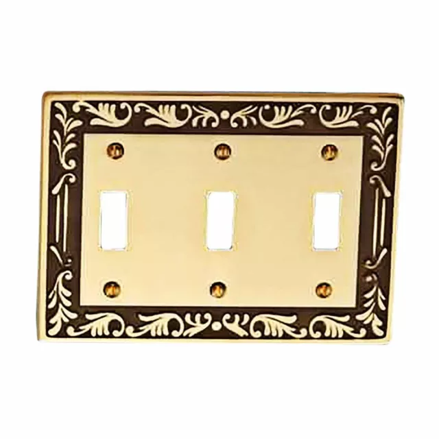 Victorian Switch Plate Triple Toggle Antique Solid Brass Renovators Supply