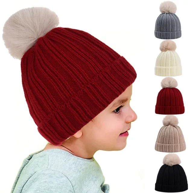 Cappello di lana bambino termale ragazzi e ragazze a maglia bambini cappello in lana calda