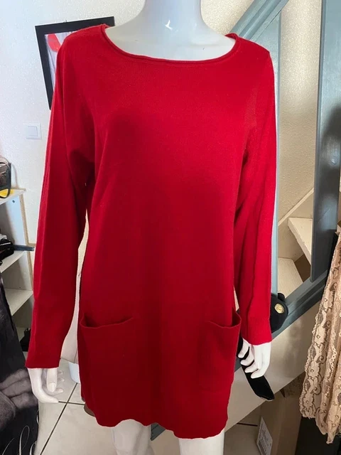 Pull Rose Bleu Bonheur Taille 42/44 - Occasion Très Bon état, Col En V, Style Féminin Et Doux